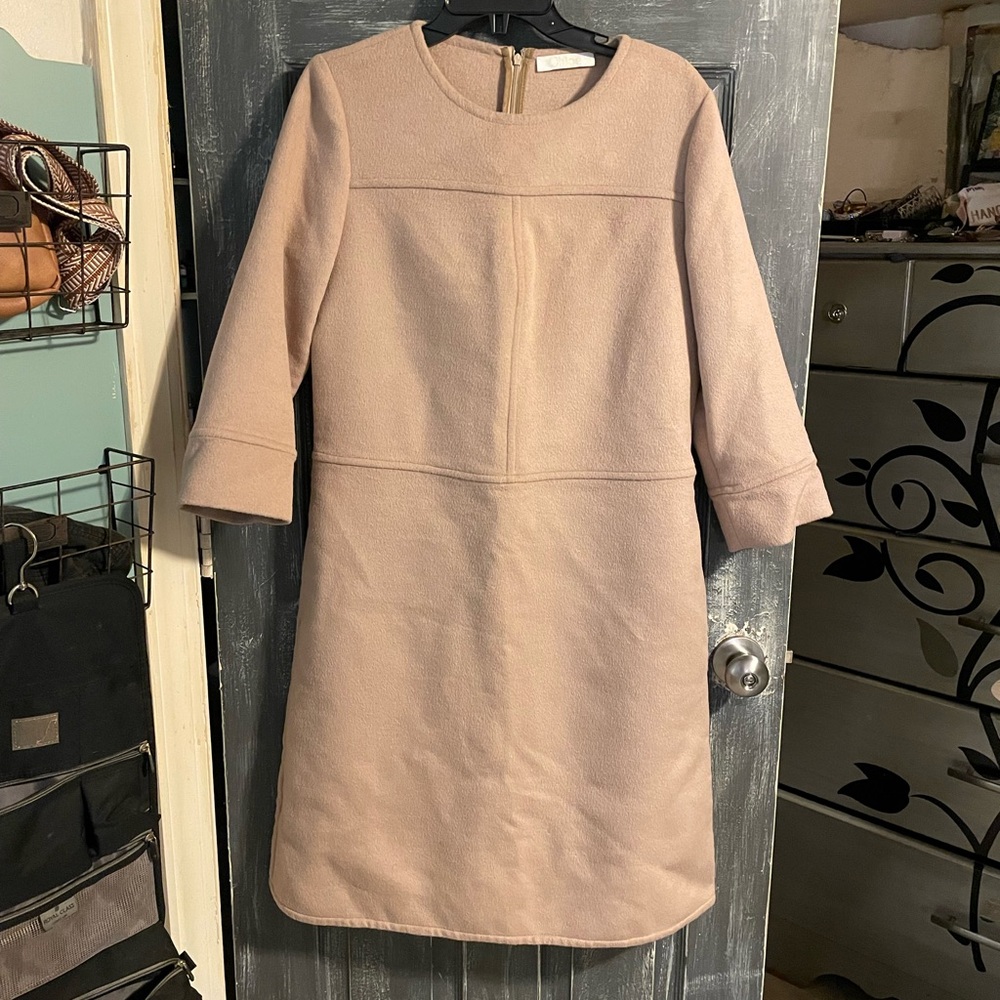 Chloe Beige Wool Angora Dress Size 44 (12 US)